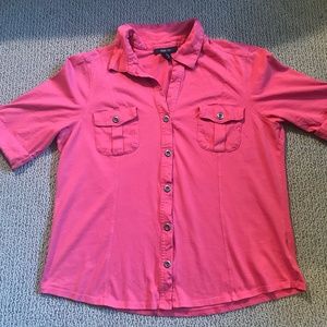 Style & Co. Cotton Pink Button Down 3/4 sleeve